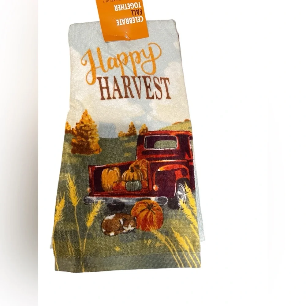 Happy‎ Harvest set of two kitchen towels